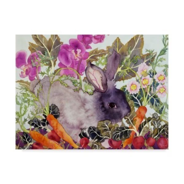 Carissa Luminess 'Rabbit With Carrots' Canvas Art, 18x24, Trademark Fine Art, Mfr#: ALI25683-C1824GG